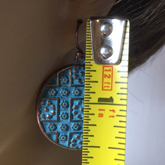 Patina Copper Round Earrings - Picture 6 of 8